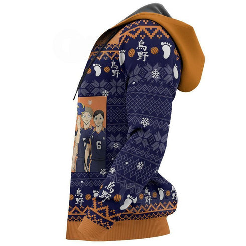 Divesart - Karasuno Ugly Christmas pusero ja huppari Haikyuu Anime Xmas Shirt